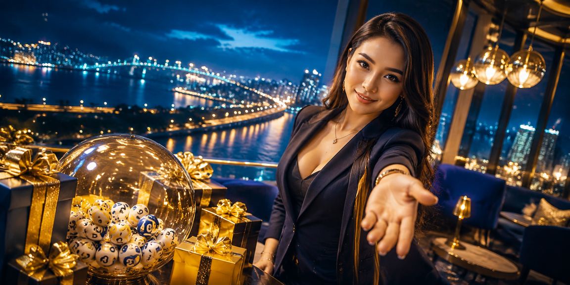 Ilustrasi permainan loteri Malaysia dengan gaya tempatan
